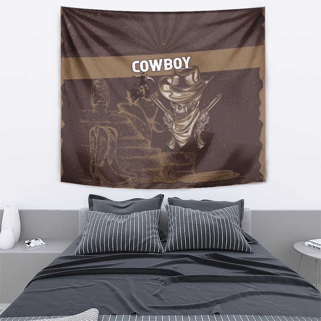 Skull Cowboy Tapestry Vintage Style