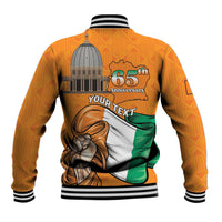 Personalised Ivory Coast Independence Day Baseball Jacket Yamoussoukro Coat Of Arms