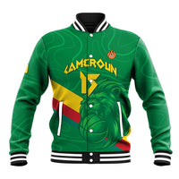 Custom Cameroon Basketball Baseball Jacket Go Champions Indomitable Lions - Wonder Print Shop