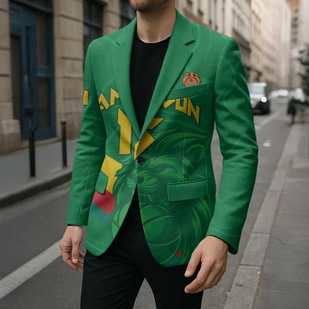 Custom Cameroon Basketball Blazer Go Champions Indomitable Lions - Wonder Print Shop
