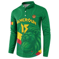 Custom Cameroon Basketball Button Sweatshirt Go Champions Indomitable Lions - Wonder Print Shop