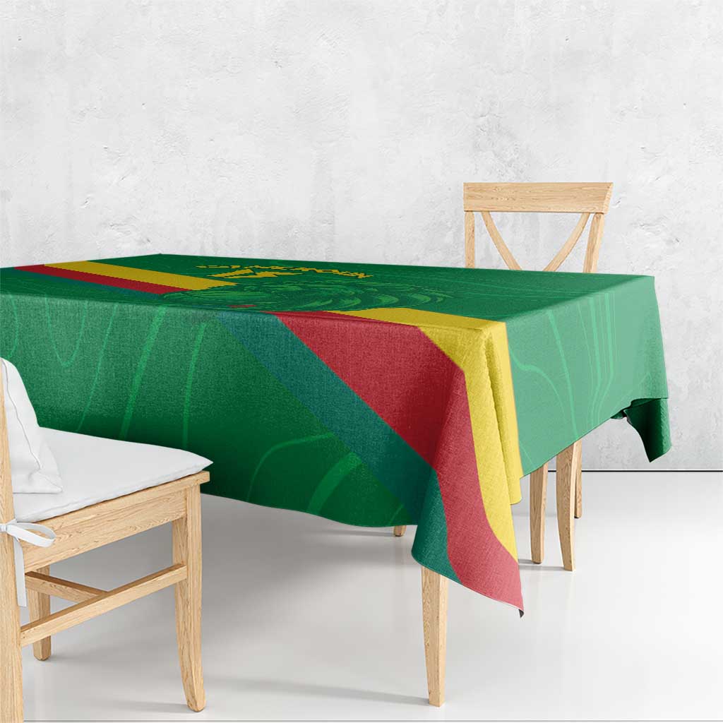 Custom Cameroon Basketball Tablecloth Go Champions Indomitable Lions - Wonder Print Shop