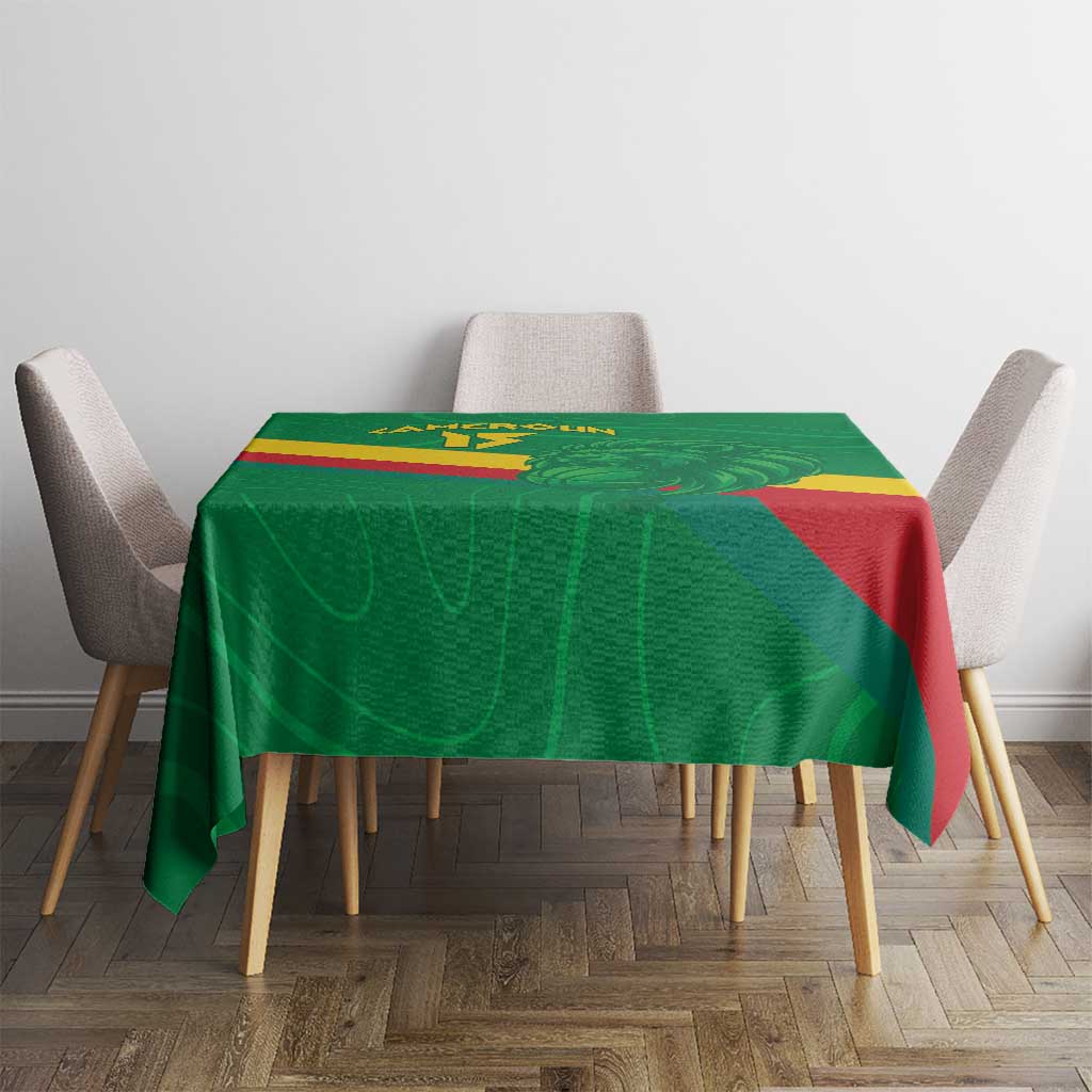 Custom Cameroon Basketball Tablecloth Go Champions Indomitable Lions - Wonder Print Shop