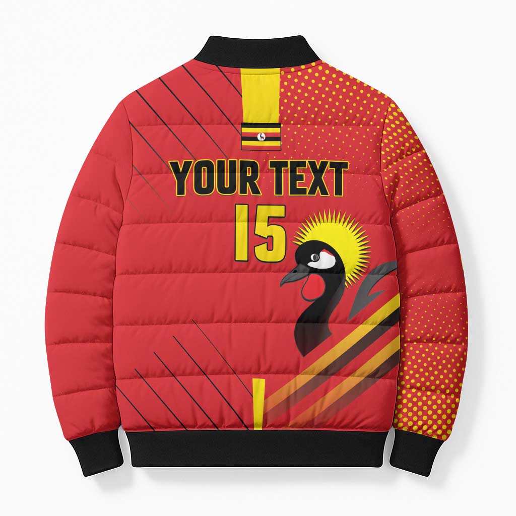 Custom Uganda Basketball Bomber Puffer Jacket Go Silverbacks - Wonder Print Shop