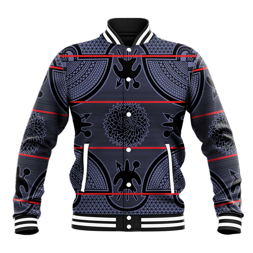 Lesotho Seanamarena Baseball Jacket Basotho Traditional Blanket Style - Serenity - Wonder Print Shop
