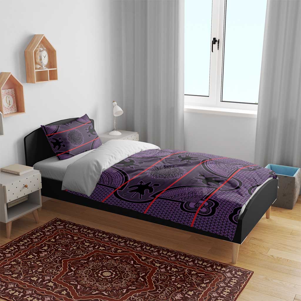 Lesotho Seanamarena Bedding Set Basotho Traditional Blanket Style - Violet - Wonder Print Shop