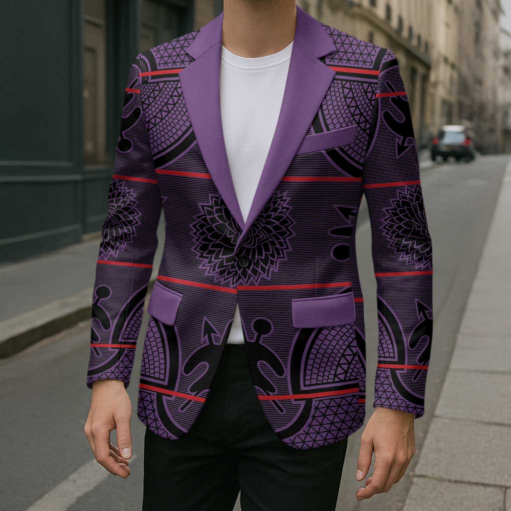 Lesotho Seanamarena Blazer Basotho Traditional Blanket Style - Violet - Wonder Print Shop