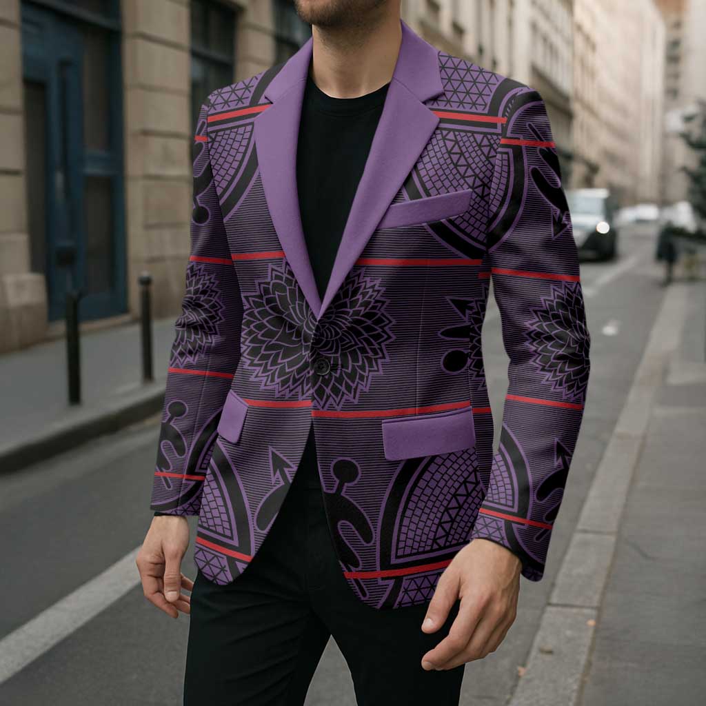 Lesotho Seanamarena Blazer Basotho Traditional Blanket Style - Violet - Wonder Print Shop