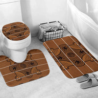 Lesotho Seanamarena Bathroom Set Basotho Traditional Blanket Style - Orange - Wonder Print Shop
