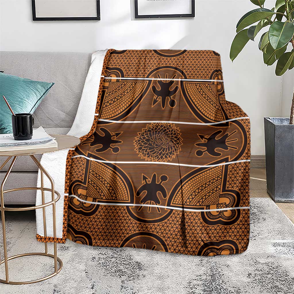 Lesotho Seanamarena Blanket Basotho Traditional Blanket Style - Orange - Wonder Print Shop