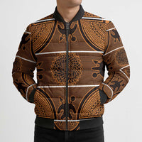 Lesotho Seanamarena Bomber Puffer Jacket Basotho Traditional Blanket Style - Orange - Wonder Print Shop