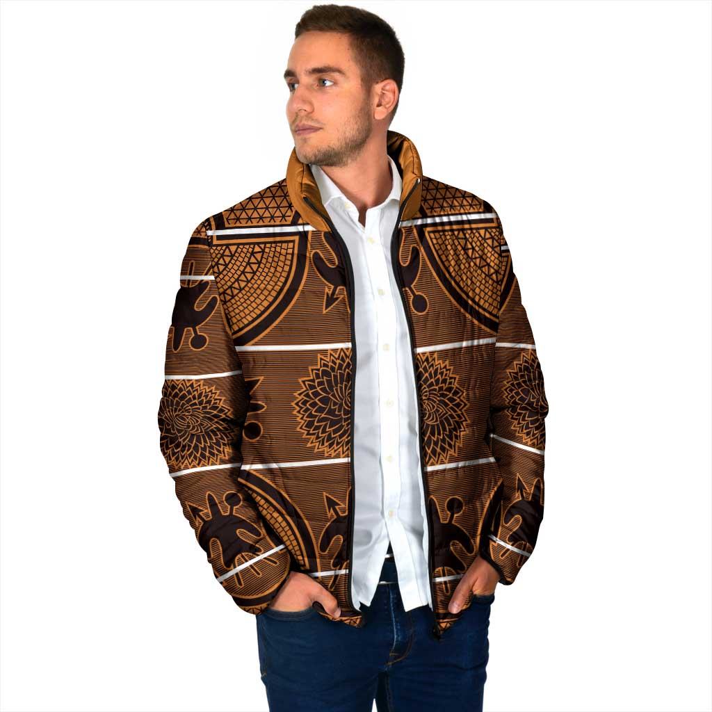 Lesotho Seanamarena Padded Jacket Basotho Traditional Blanket Style - Orange - Wonder Print Shop