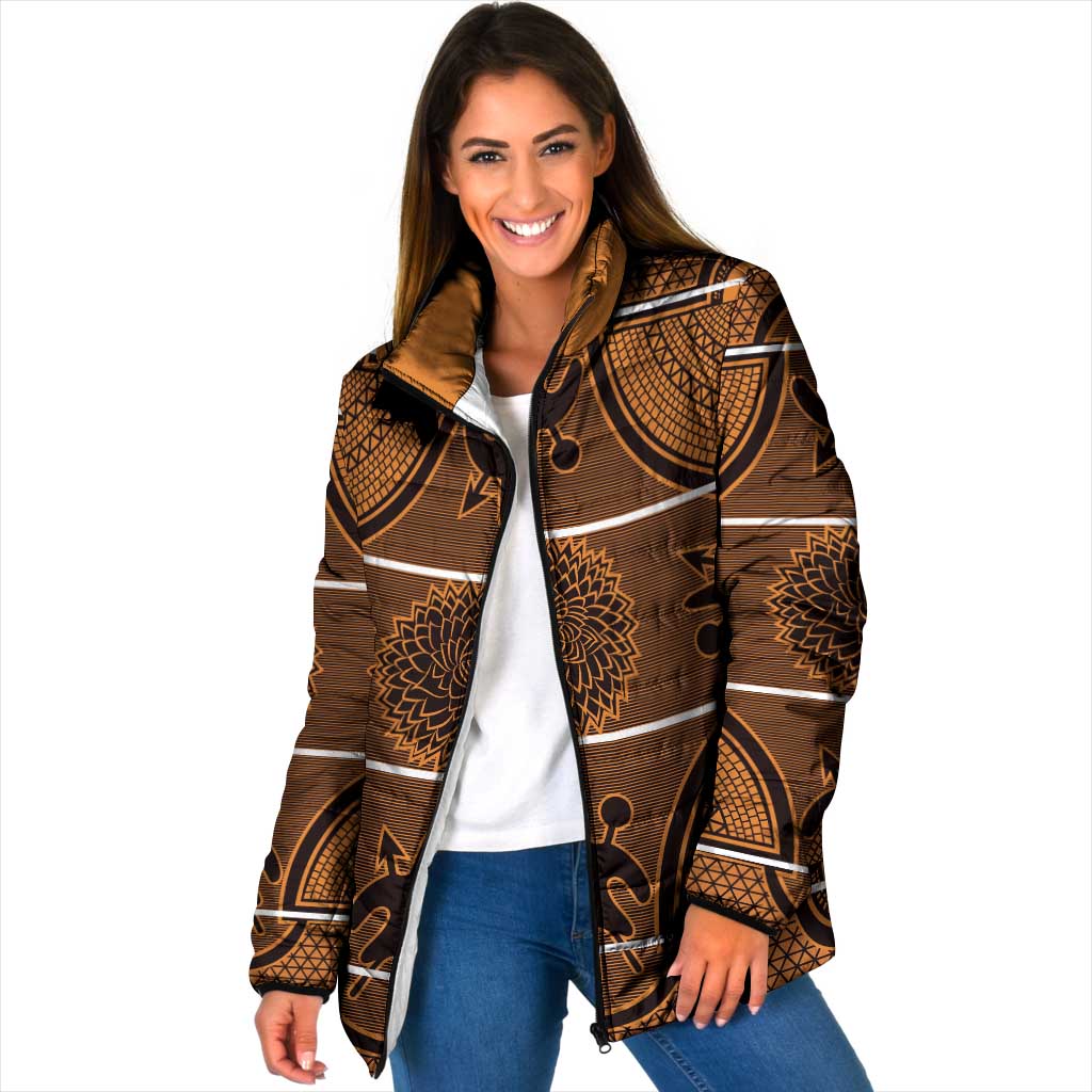 Lesotho Seanamarena Padded Jacket Basotho Traditional Blanket Style - Orange - Wonder Print Shop