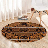 Lesotho Seanamarena Round Carpet Basotho Traditional Blanket Style - Orange - Wonder Print Shop