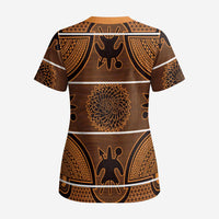 Lesotho Seanamarena Scrub Top Basotho Traditional Blanket Style - Orange - Wonder Print Shop