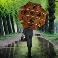 Lesotho Seanamarena Umbrella Basotho Traditional Blanket Style - Orange - Wonder Print Shop