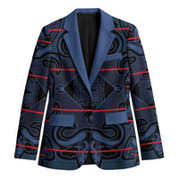 Lesotho Seanamarena - Motlatsi Blazer Basotho Traditional Blanket Style - Blue - Wonder Print Shop