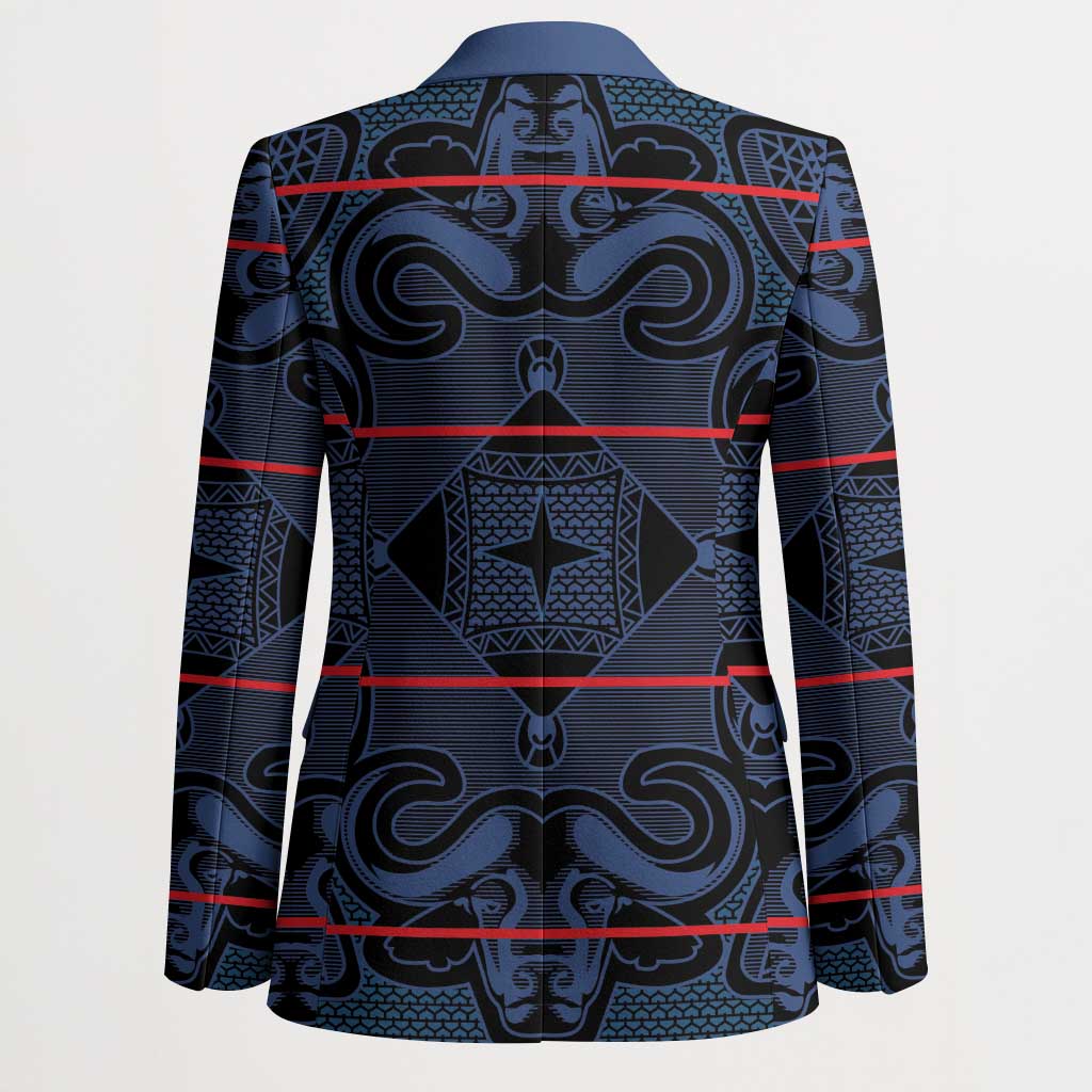 Lesotho Seanamarena - Motlatsi Blazer Basotho Traditional Blanket Style - Blue - Wonder Print Shop