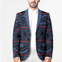 Lesotho Seanamarena - Motlatsi Blazer Basotho Traditional Blanket Style - Blue - Wonder Print Shop