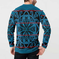 Lesotho Seanamarena - Kharetsa Button Sweatshirt Basotho Traditional Blanket Style - Wonder Print Shop