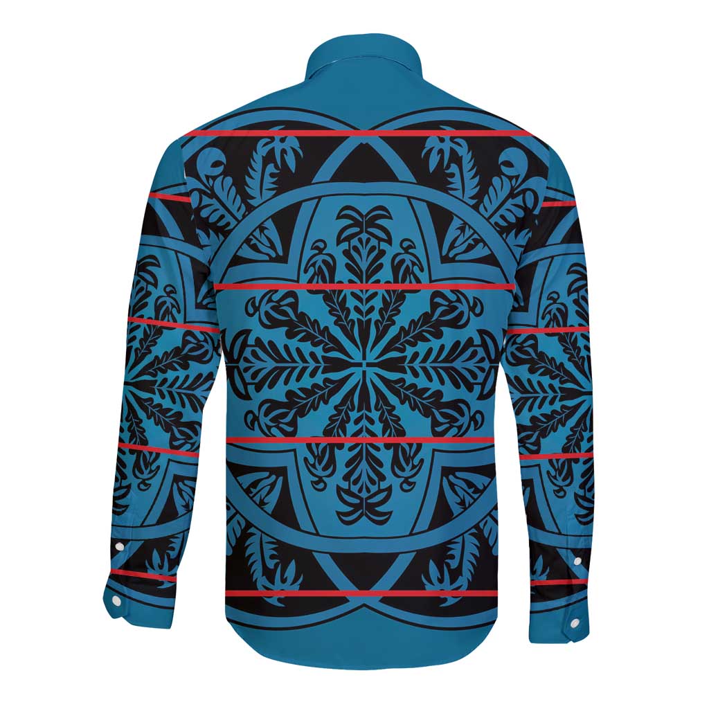 Lesotho Seanamarena - Kharetsa Long Sleeve Button Shirt Basotho Traditional Blanket Style - Wonder Print Shop