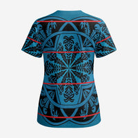 Lesotho Seanamarena - Kharetsa Scrub Top Basotho Traditional Blanket Style - Wonder Print Shop
