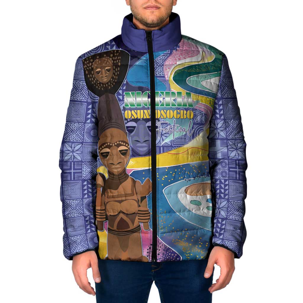 Nigeria Osun-Osogbo Festival Padded Jacket Oshun God - Yoruba Pattern - Wonder Print Shop