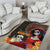 Mexico Day Of The Dead Area Rug La Catrina Mix Cempasuchil Aztec Pattern - Wonder Print Shop