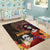 Mexico Day Of The Dead Area Rug La Catrina Mix Cempasuchil Aztec Pattern - Wonder Print Shop