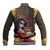 Mexico Day Of The Dead Baseball Jacket La Catrina Mix Cempasuchil Aztec Pattern - Wonder Print Shop