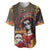 Mexico Day Of The Dead Baseball Jersey La Catrina Mix Cempasuchil Aztec Pattern - Wonder Print Shop