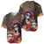 Mexico Day Of The Dead Baseball Jersey La Catrina Mix Cempasuchil Aztec Pattern - Wonder Print Shop