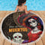 Mexico Day Of The Dead Beach Blanket La Catrina Mix Cempasuchil Aztec Pattern - Wonder Print Shop