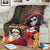 Mexico Day Of The Dead Blanket La Catrina Mix Cempasuchil Aztec Pattern