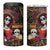 Mexico Day Of The Dead 4 in 1 Can Cooler Tumbler La Catrina Mix Cempasuchil Aztec Pattern - Wonder Print Shop