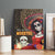 Mexico Day Of The Dead Canvas Wall Art La Catrina Mix Cempasuchil Aztec Pattern - Wonder Print Shop