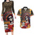 Mexico Day Of The Dead Couples Matching Long Sleeve Bodycon Dress and Hawaiian Shirt La Catrina Mix Cempasuchil Aztec Pattern