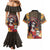 Mexico Day Of The Dead Couples Matching Mermaid Dress and Hawaiian Shirt La Catrina Mix Cempasuchil Aztec Pattern