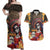 Mexico Day Of The Dead Couples Matching Off Shoulder Maxi Dress and Hawaiian Shirt La Catrina Mix Cempasuchil Aztec Pattern - Wonder Print Shop