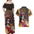 Mexico Day Of The Dead Couples Matching Off Shoulder Maxi Dress and Hawaiian Shirt La Catrina Mix Cempasuchil Aztec Pattern - Wonder Print Shop