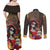 Mexico Day Of The Dead Couples Matching Off Shoulder Maxi Dress and Long Sleeve Button Shirt La Catrina Mix Cempasuchil Aztec Pattern