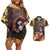 Mexico Day Of The Dead Couples Matching Off Shoulder Short Dress and Hawaiian Shirt La Catrina Mix Cempasuchil Aztec Pattern LT15