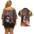 Mexico Day Of The Dead Couples Matching Off Shoulder Short Dress and Hawaiian Shirt La Catrina Mix Cempasuchil Aztec Pattern LT15