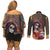 Mexico Day Of The Dead Couples Matching Off Shoulder Short Dress and Long Sleeve Button Shirt La Catrina Mix Cempasuchil Aztec Pattern LT15