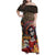 Mexico Day Of The Dead Family Matching Off Shoulder Maxi Dress and Hawaiian Shirt La Catrina Mix Cempasuchil Aztec Pattern