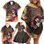 Mexico Day Of The Dead Family Matching Off Shoulder Short Dress and Hawaiian Shirt La Catrina Mix Cempasuchil Aztec Pattern LT15