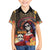 Mexico Day Of The Dead Family Matching Off Shoulder Short Dress and Hawaiian Shirt La Catrina Mix Cempasuchil Aztec Pattern