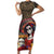 Mexico Day Of The Dead Family Matching Short Sleeve Bodycon Dress and Hawaiian Shirt La Catrina Mix Cempasuchil Aztec Pattern