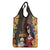 Mexico Day Of The Dead Grocery Bag La Catrina Mix Cempasuchil Aztec Pattern