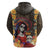 Mexico Day Of The Dead Hoodie La Catrina Mix Cempasuchil Aztec Pattern